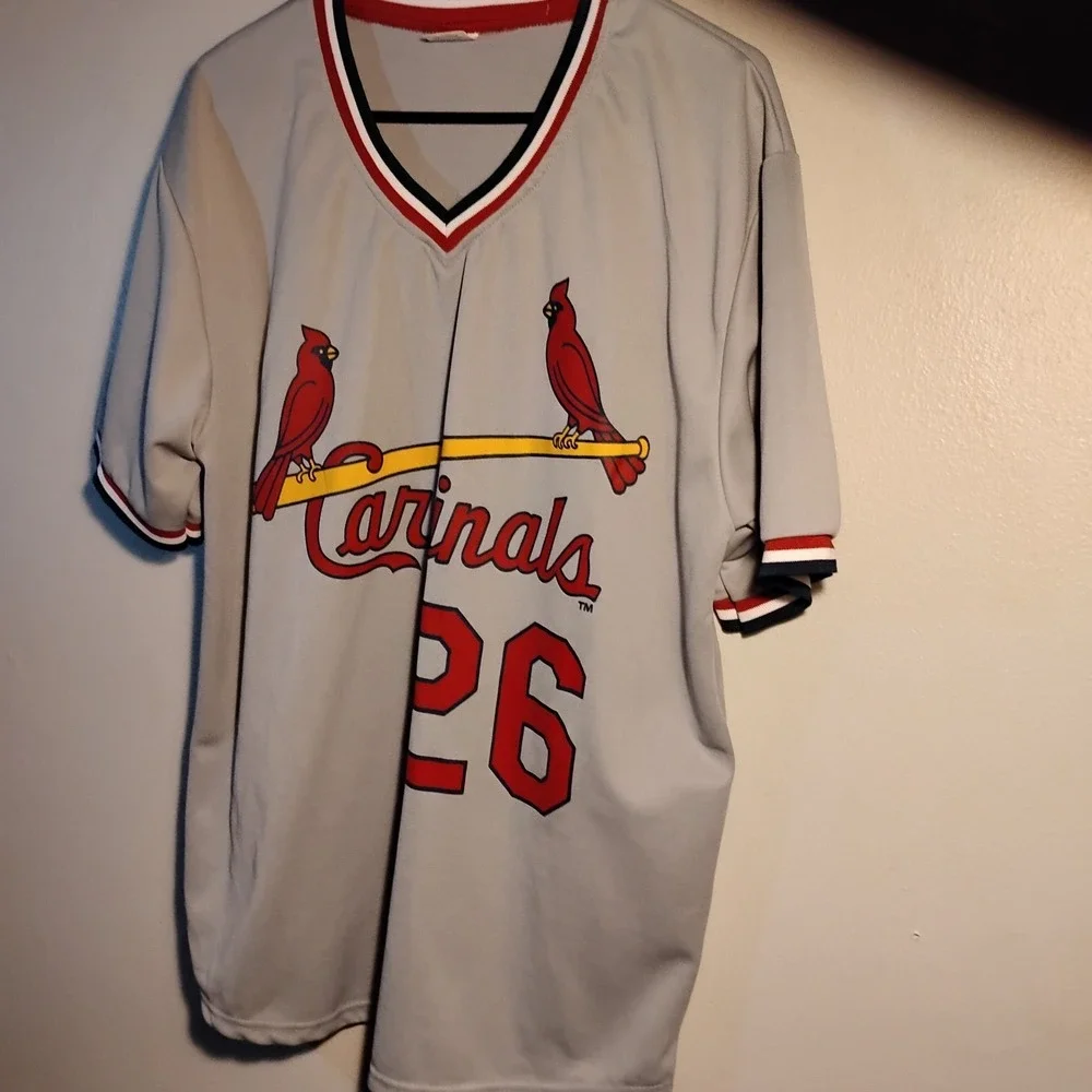 St Louis Cardinals: #26 PENA GREY PULLOVER S/S/ SHIRT: ADULT XL